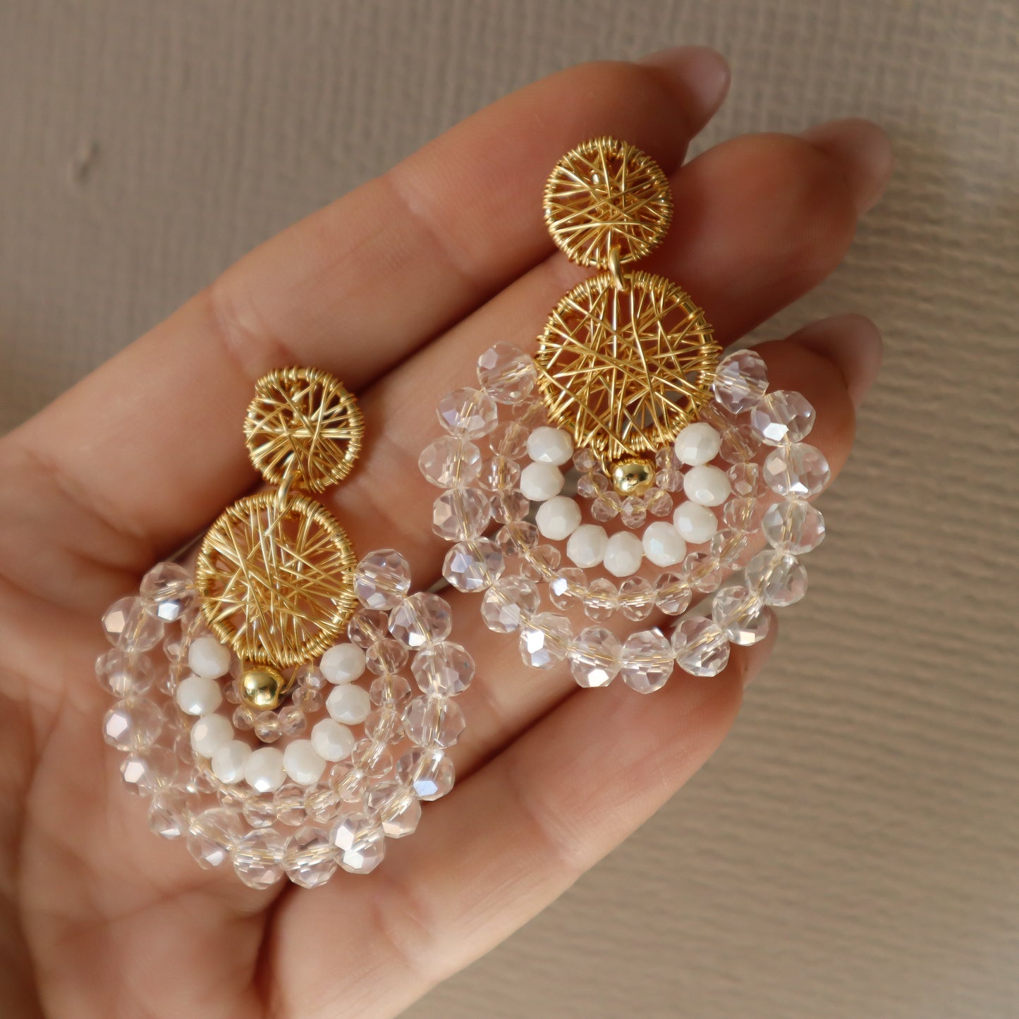 Aros Elena Gold Blanco