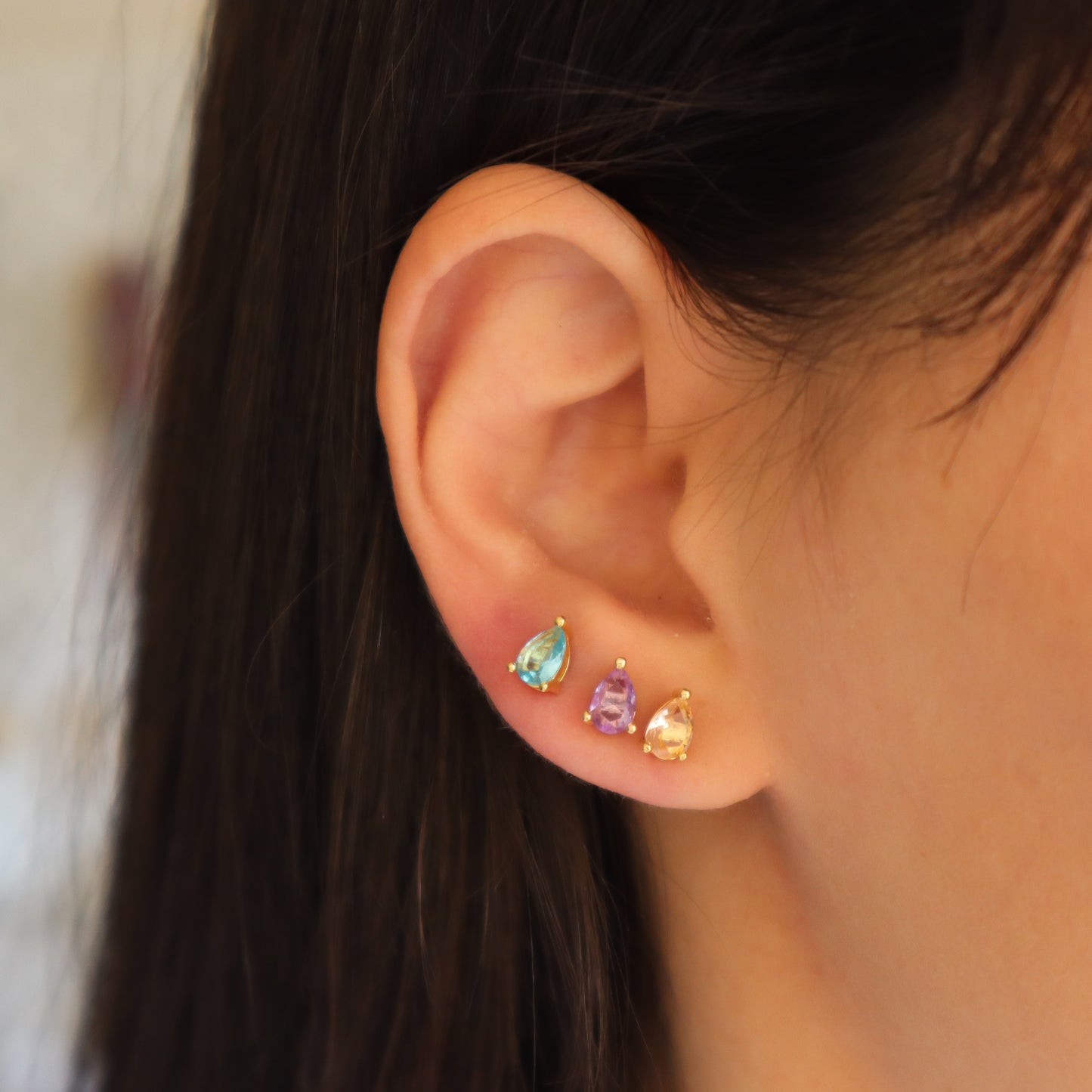 Aros pequeños Gota circón