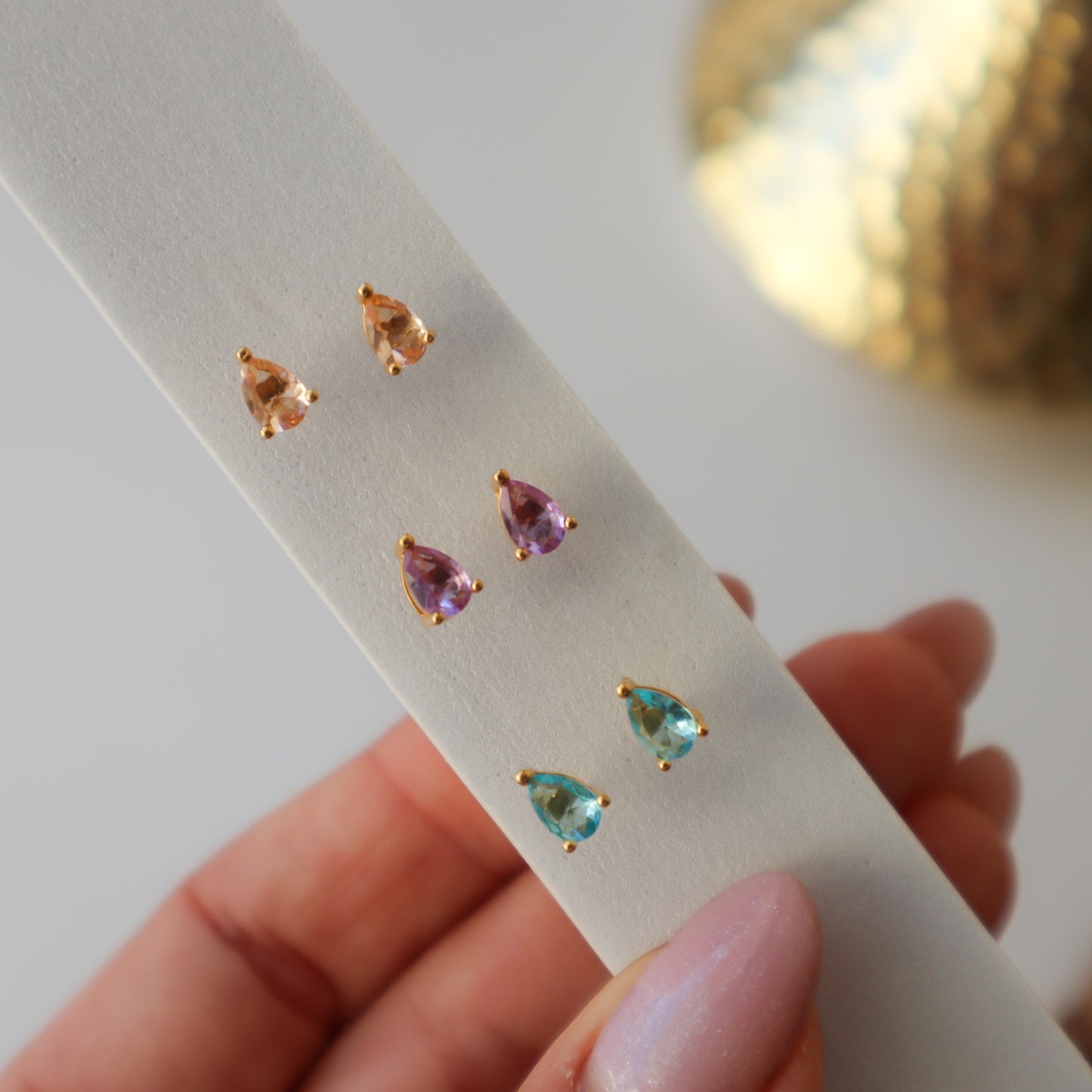 Aros pequeños Gota circón