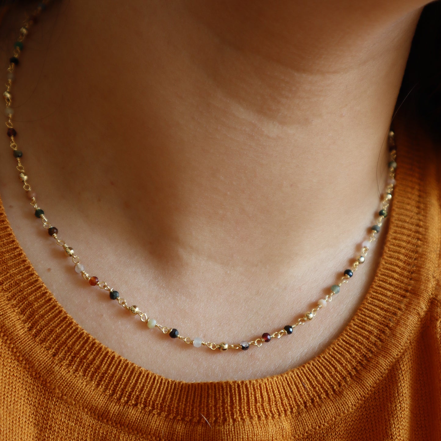 Collar ágata intercalado