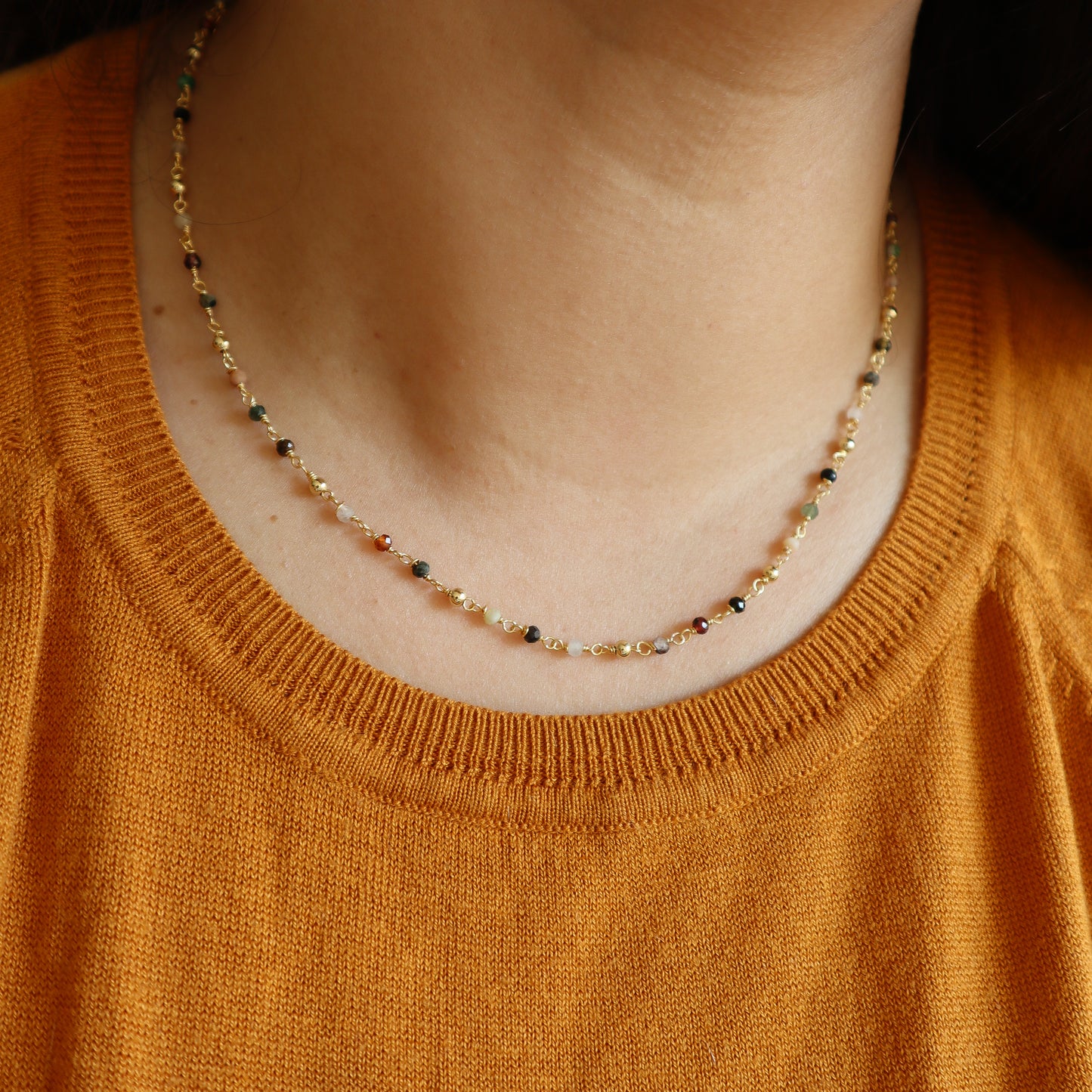 Collar ágata intercalado