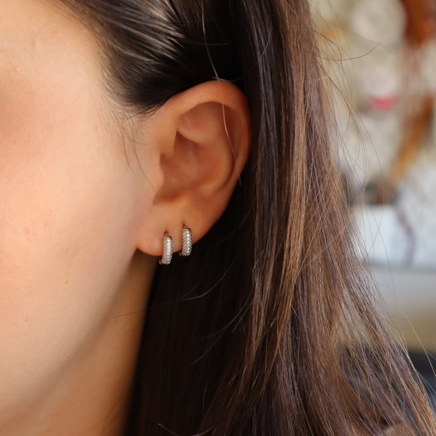 Argollas mini plateadas circon