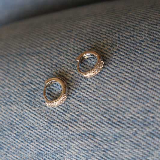 Argollas mini plateadas circon