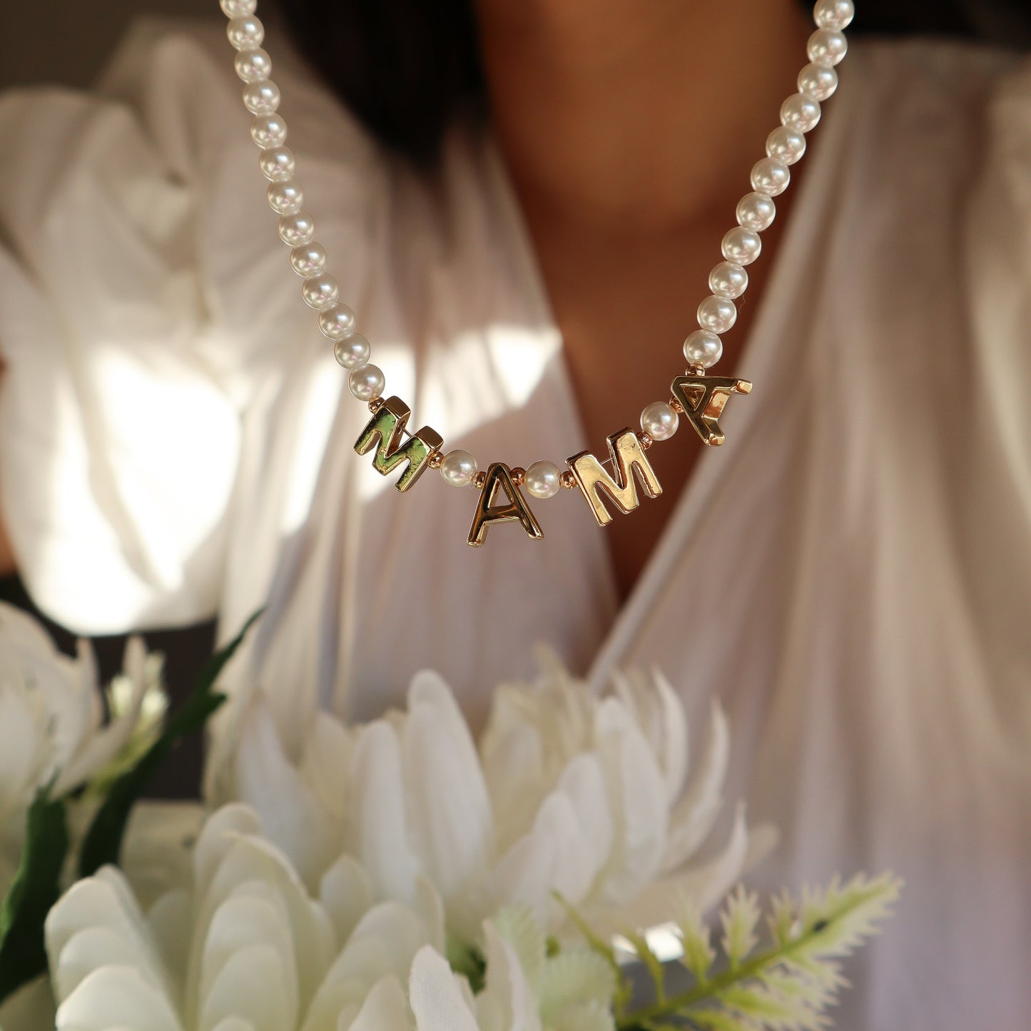 Collar perlado MAMÁ