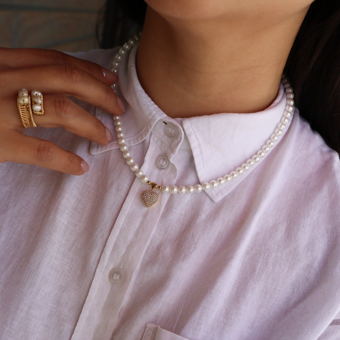 Collar perla cheka