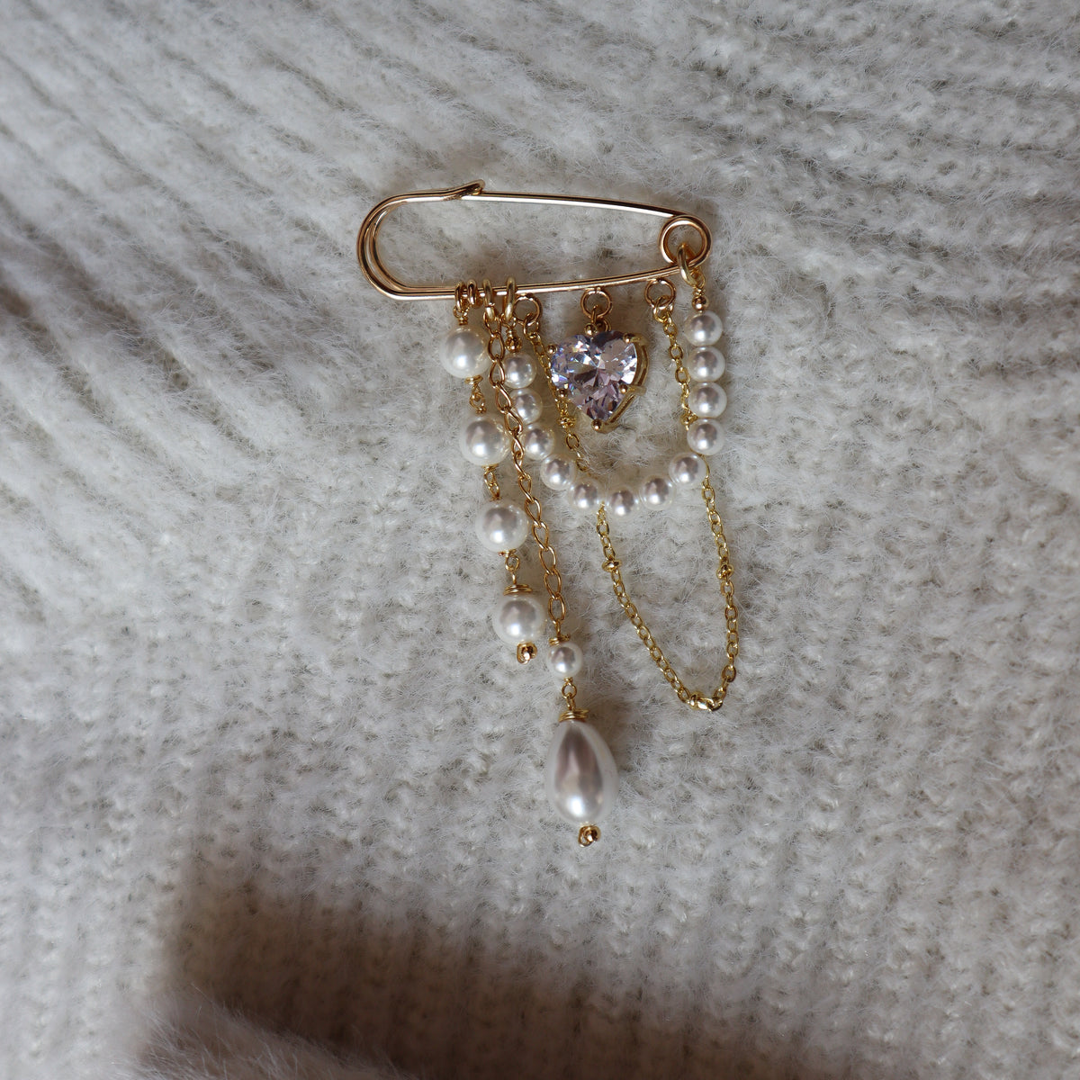 Broche Fiore perlado