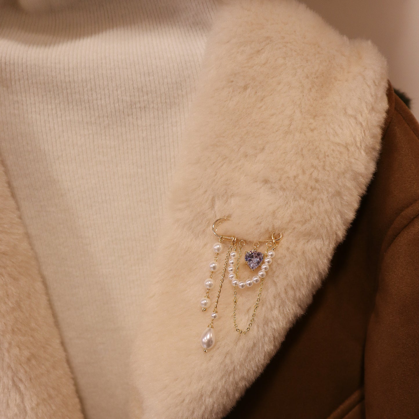 Broche Fiore perlado