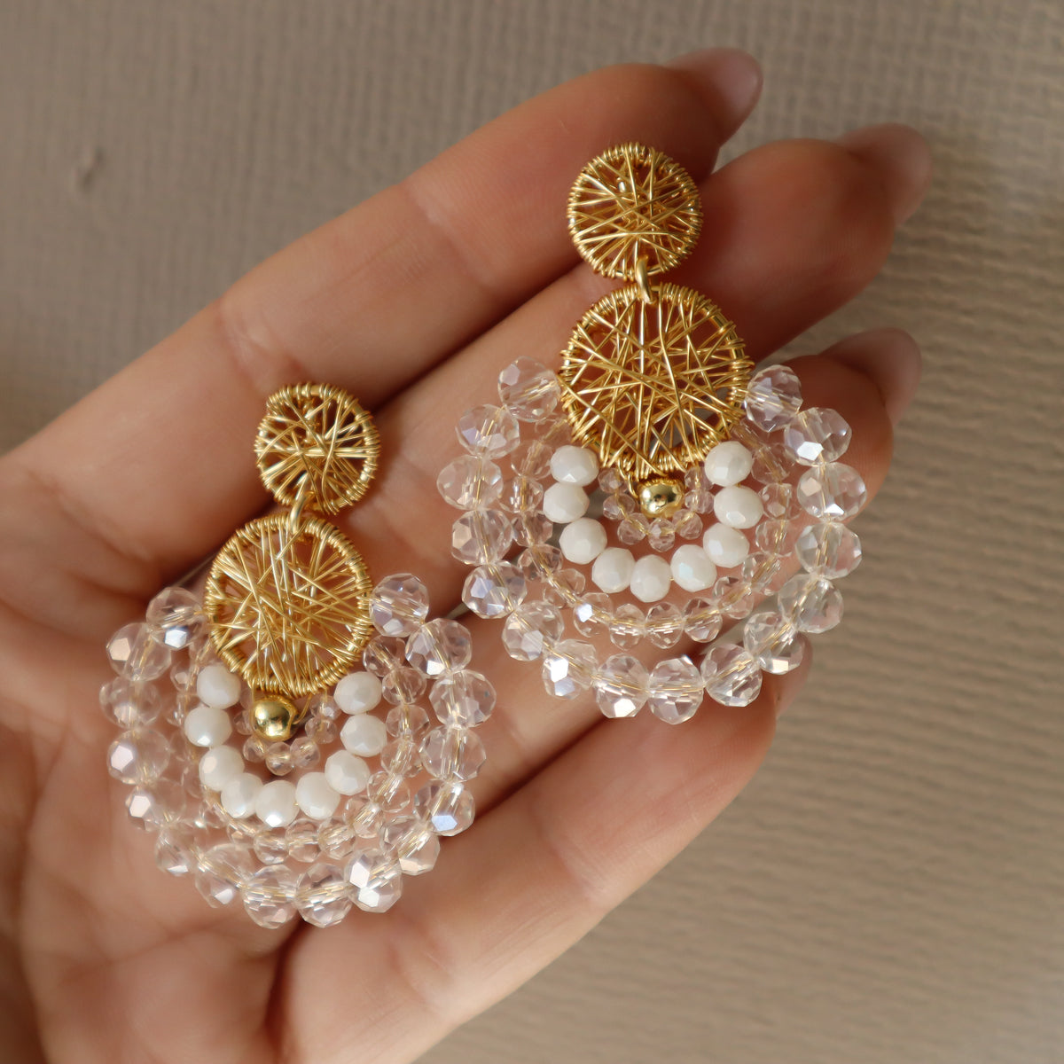 Aros Elena Gold Blanco