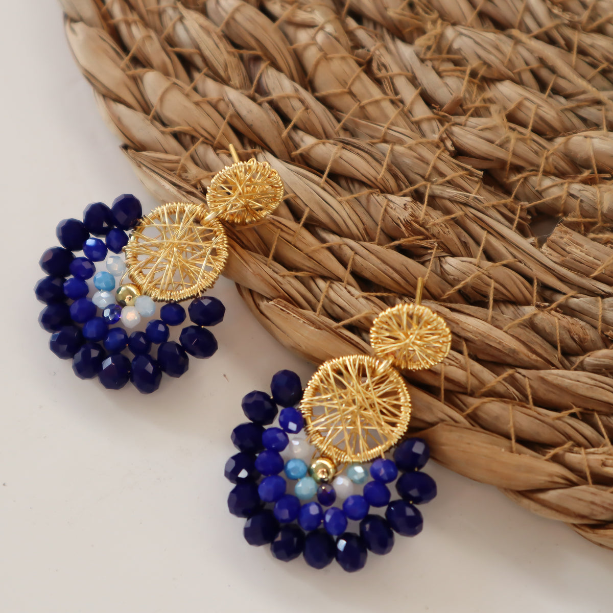Aros Elena Gold Azul.