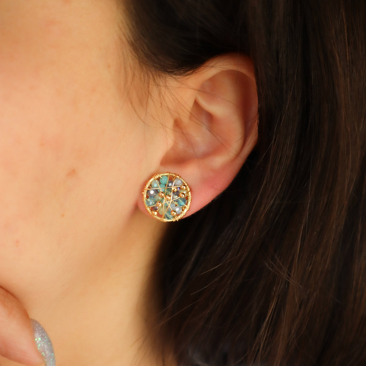 Aros Botón Gold