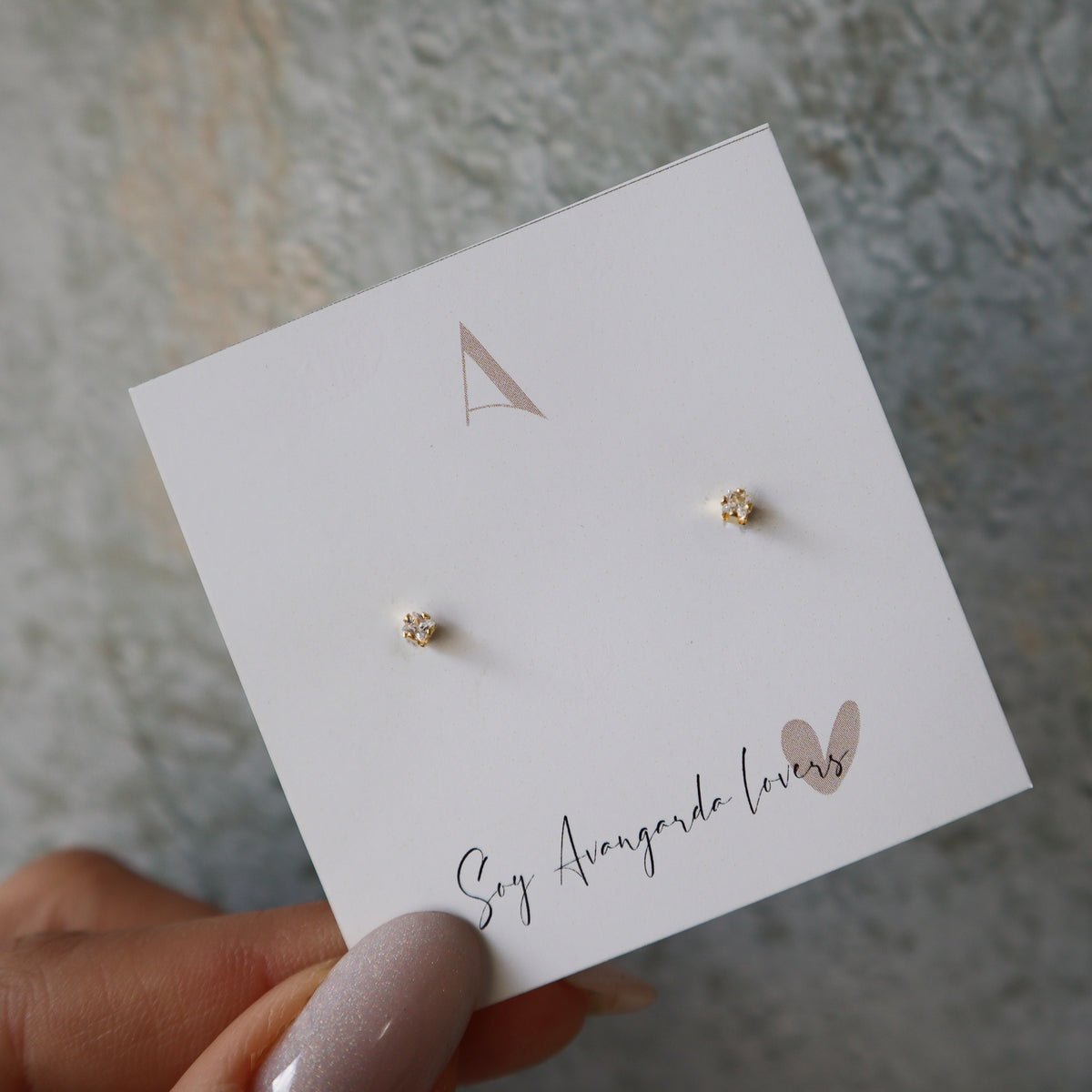 Aros mini circón dorado