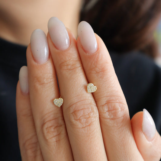 Aros mini corazón circón