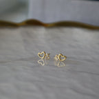 Aros topito doble corazon