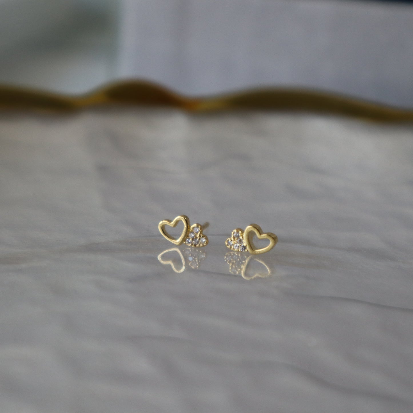Aros topito doble corazon