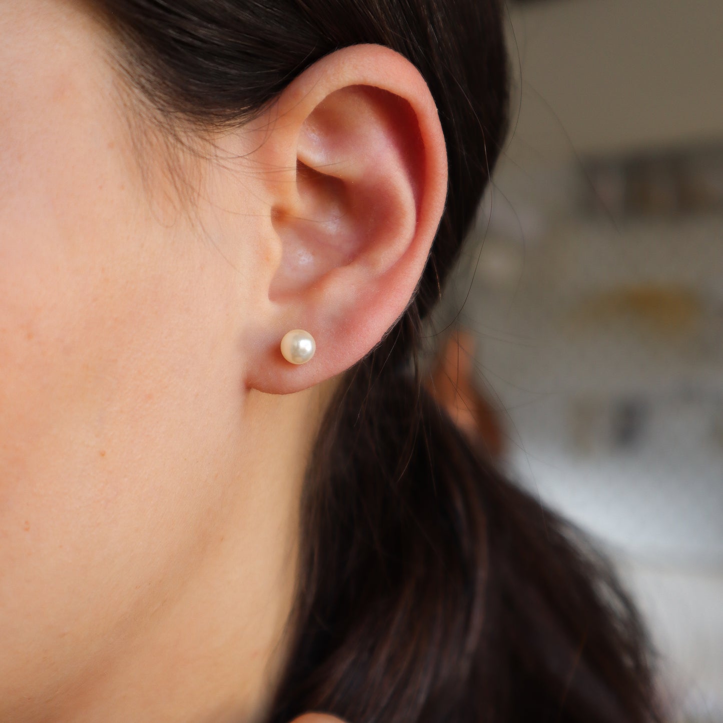 Aros topito perla nacar